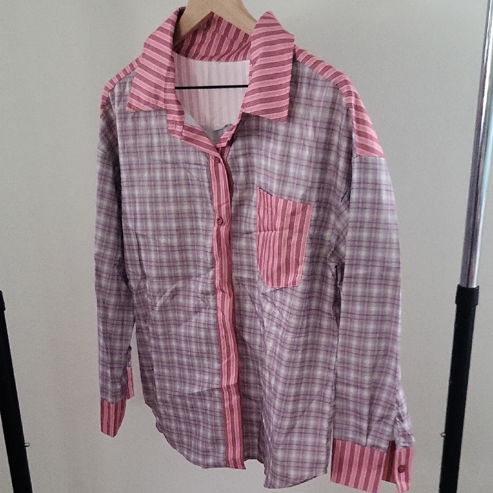 Womens Pink & Grey Sleep Shirt